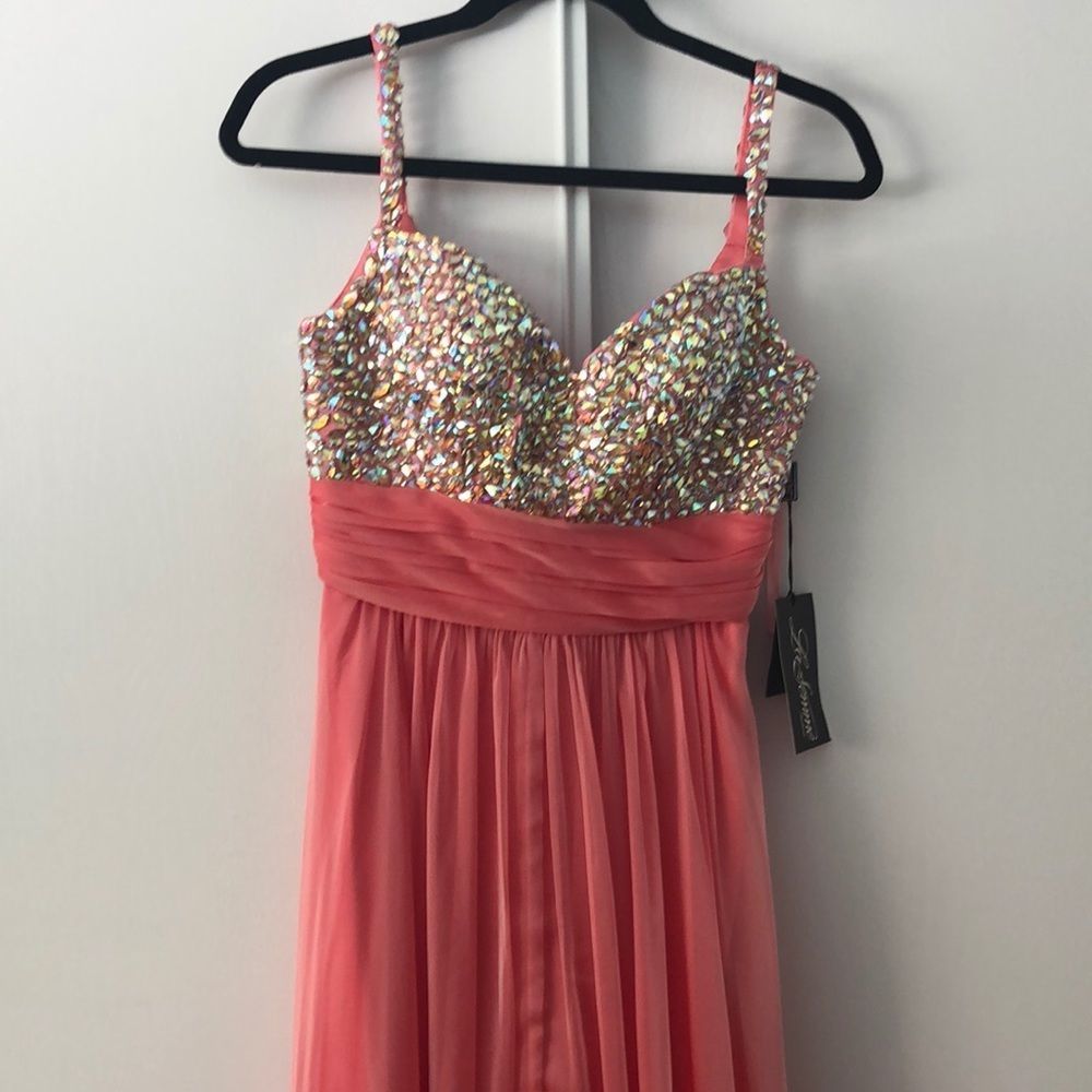 Peach orange Sweetheart evening dress